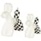 White Ceramic Checkered Dog Balloon Sculpture Set